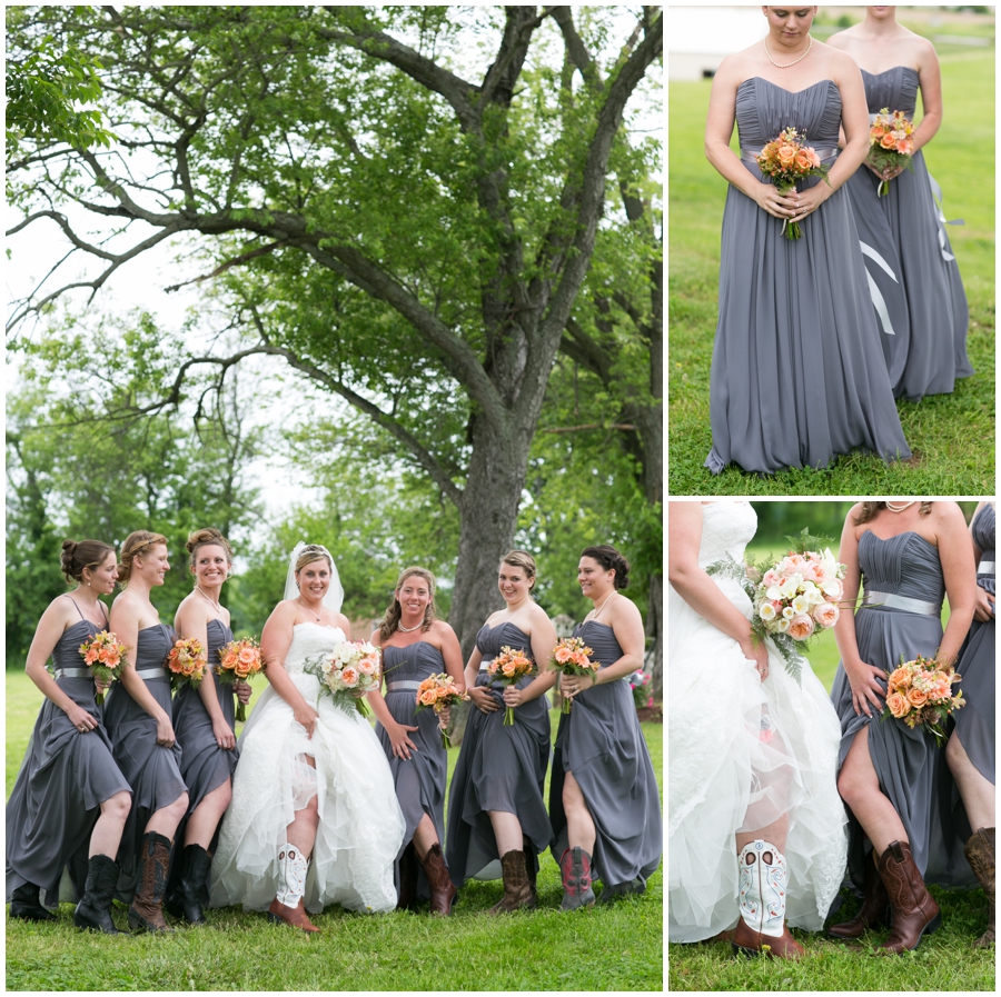 Spring Farm Bridal Party Portrait - Davidsonville Farm Wedding Photographer