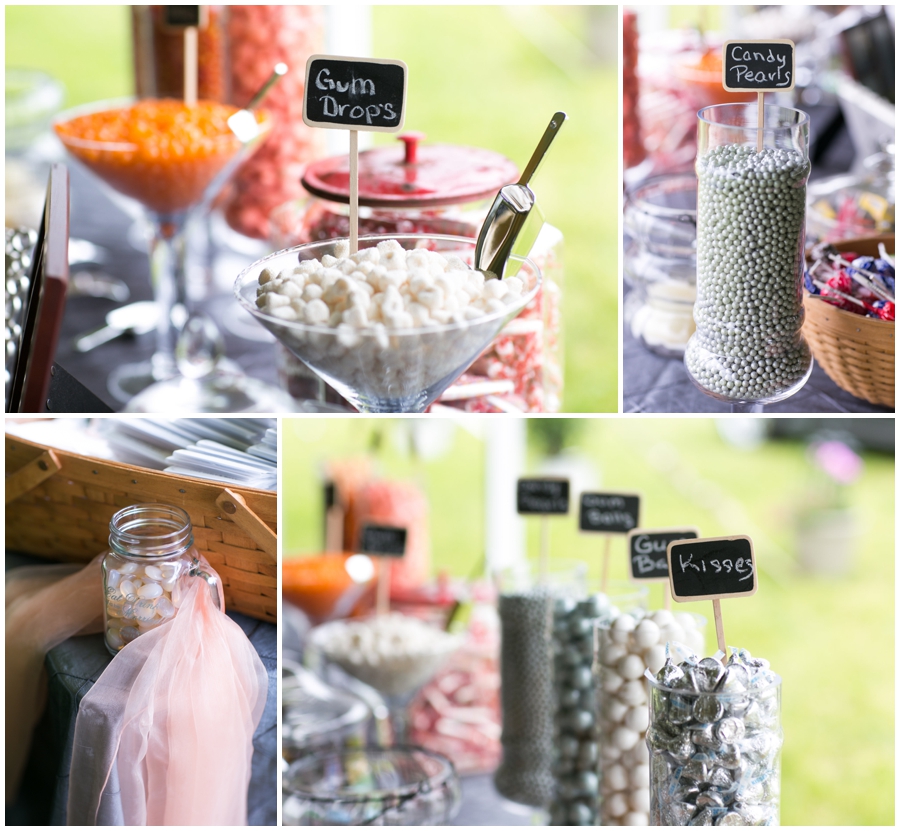 Farm wedding Candy Bar details - Davidsonville Farm Wedding Photographer