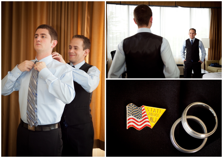 MA Destination Wedding Photographer - Groom and Groom Getting Ready at Hotel