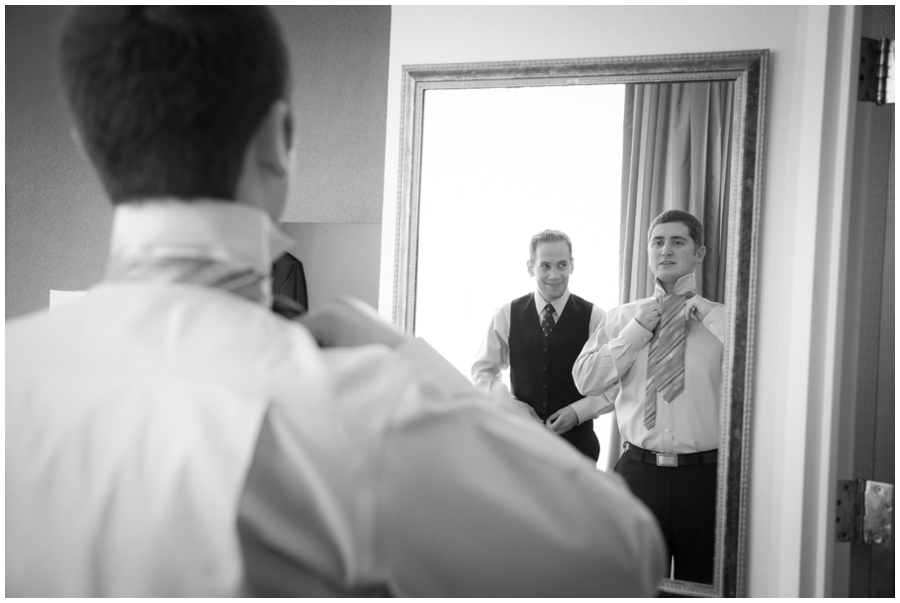 MA LGBT Wedding Photographer - Wedding Couple getting ready at hotel