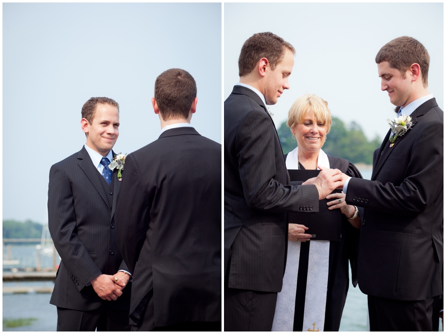 MA LGBT Wedding Photographer - HIngham MA waterfront outdoor ceremony