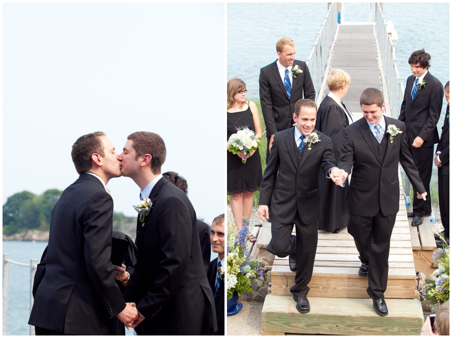 MA LGBT Wedding Photographer - HIngham MA waterfront outdoor ceremony