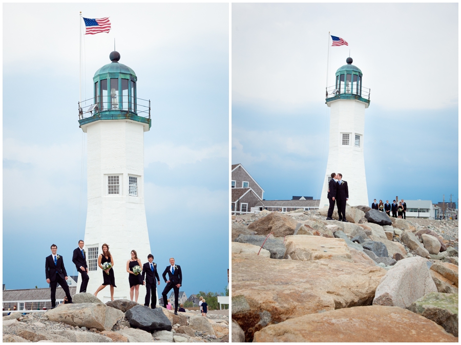 Scituate MA Lighthouse Wedding Photograph - MA LGBT Wedding Party