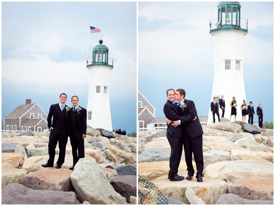 Scituate MA Lighthouse Wedding Photograph - MA LGBT Wedding Party