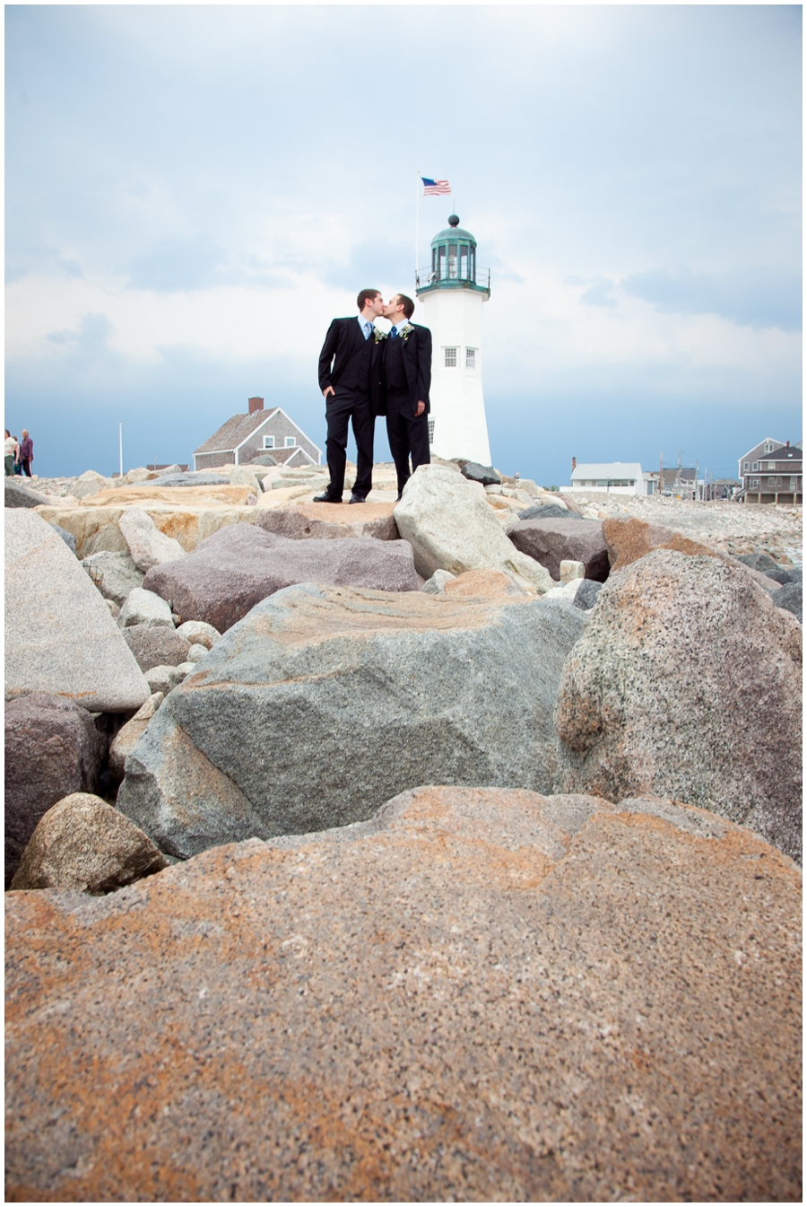 Scituate MA Lighthouse Wedding Photograph - MA Destination Wedding Photographer