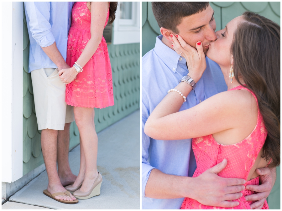 Ocean City Engagement Photograph - Coral Dress - Ocean City Bus Station