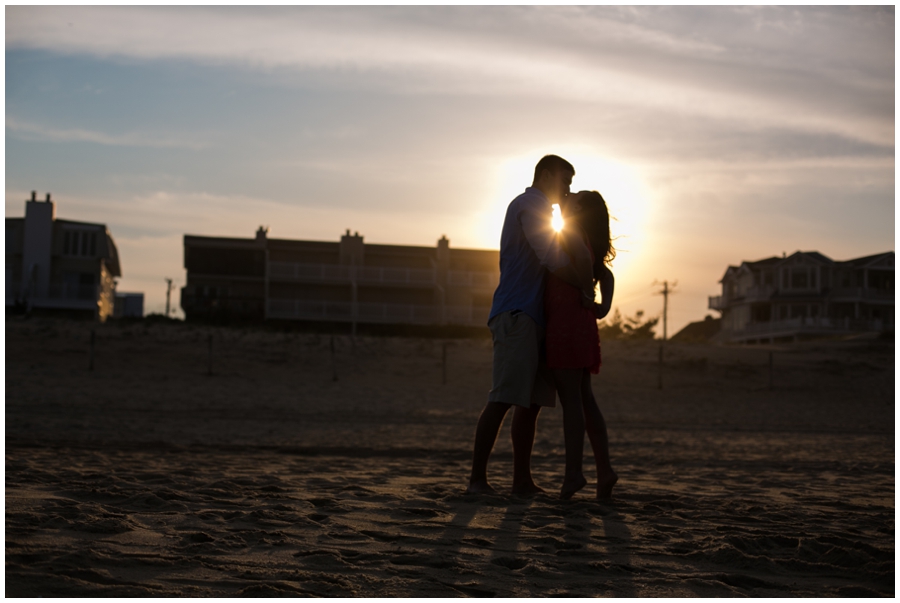 Sunset Ocean City Engagement Photographer - Sunset Beach lifestyle engagement photograph