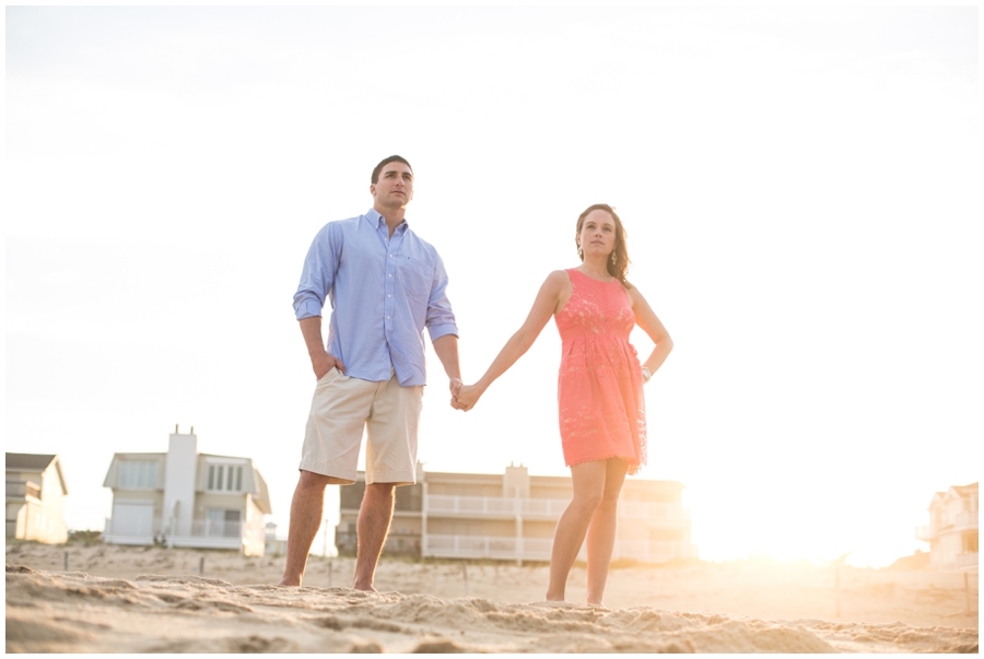 Sunset Ocean City Engagement Photographer - Sunset Beach lifestyle engagement photograph