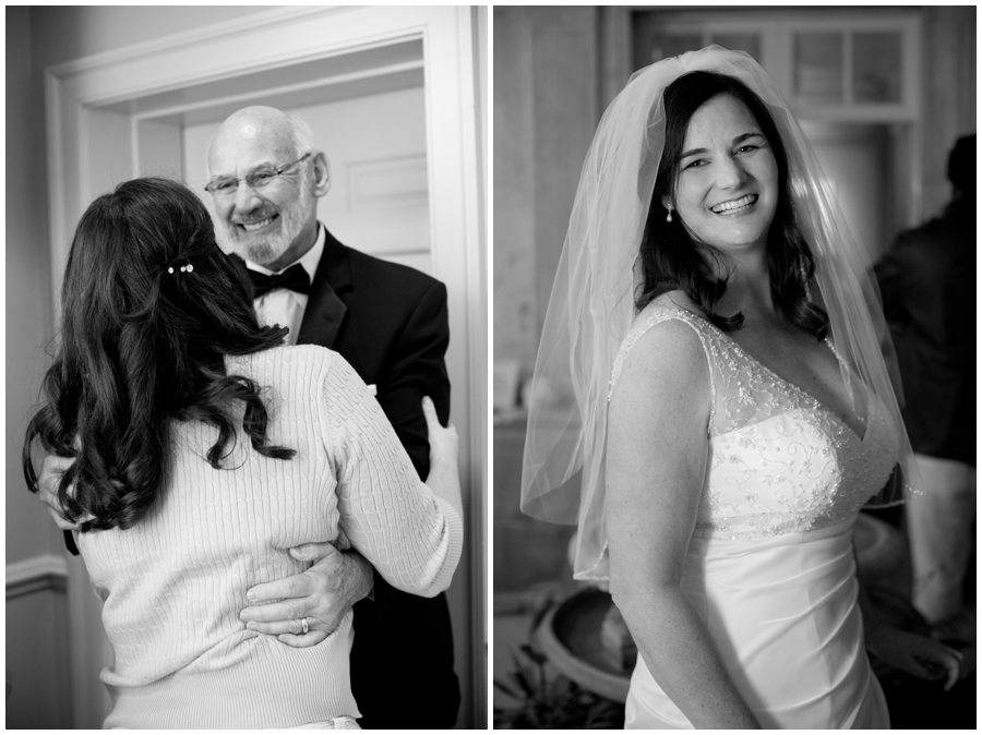 Black and white father daughter wedding photograph