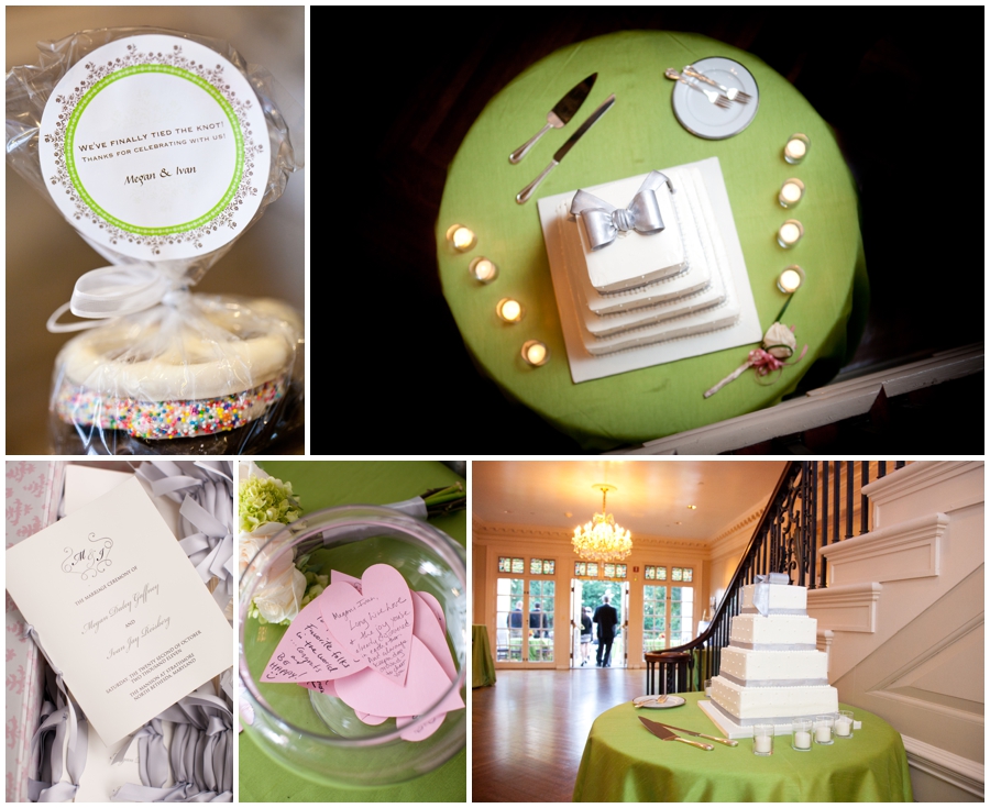 Green and silver wedding details - strathmore mansion wedding