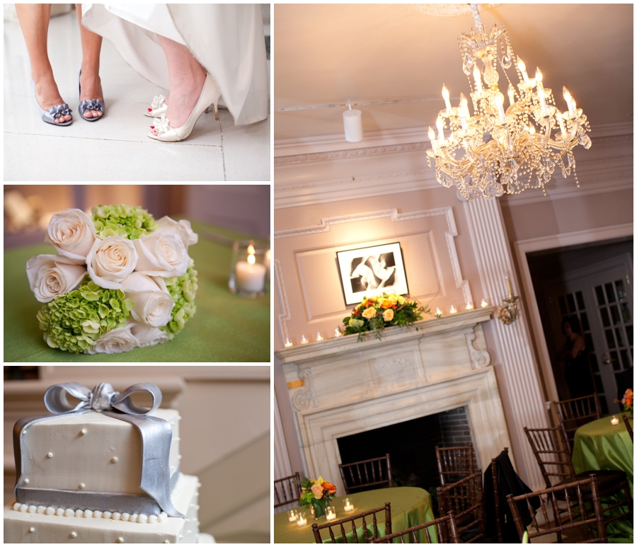 Green and silver wedding details - strathmore mansion wedding