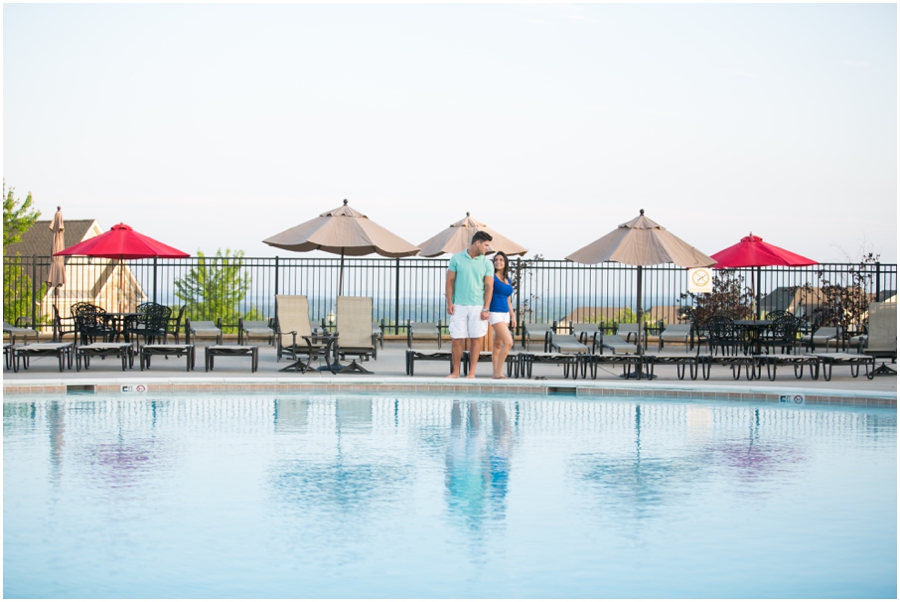 Pool Engagement Photographer - pool side engagement - Havre de Grace engagement photography