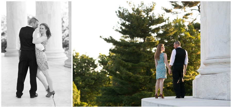 DC Monument Engagement Photographs - Black and white Jefferson memorial Engagement Photographer