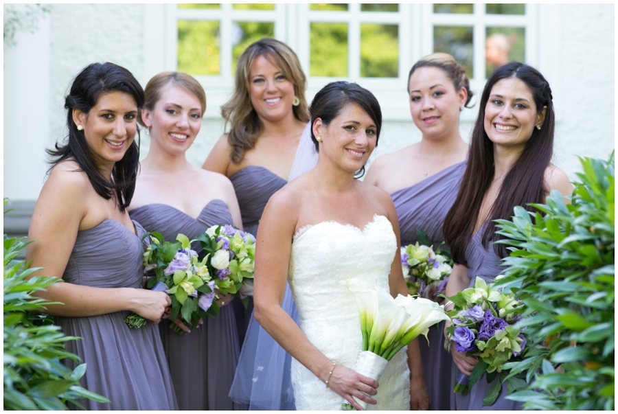 Columbia Country Club Wedding Bridal Portrait - purple bridesmaid dress - Chevy Chase Wedding Photographer