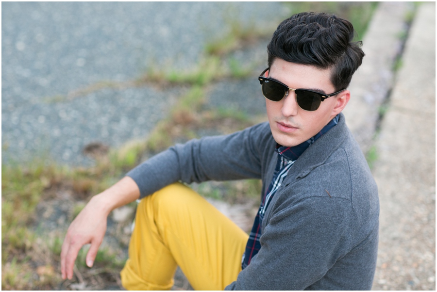 Euro inspired men's fashion for engagement photographs - mustard pants - jcrew