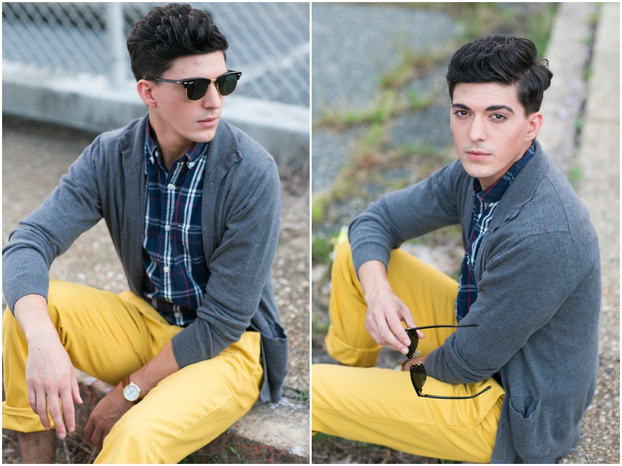 Euro inspired men's fashion for engagement photographs - mustard pants - jcrew - Men's Style for Engagement Photos