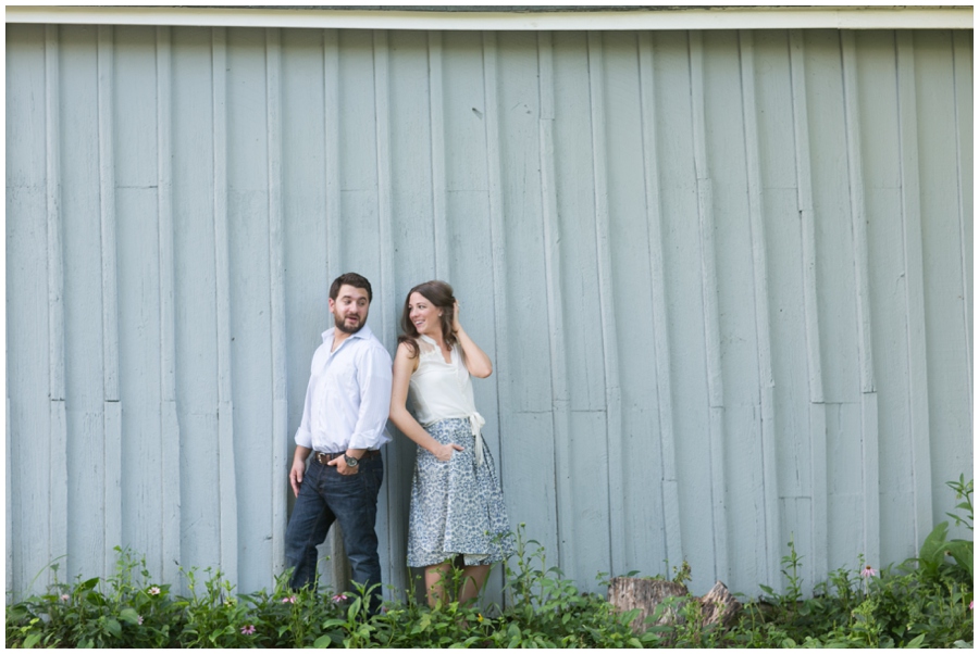 Howard County Conservancy Engagement Photograph - Playful barn engagement photo