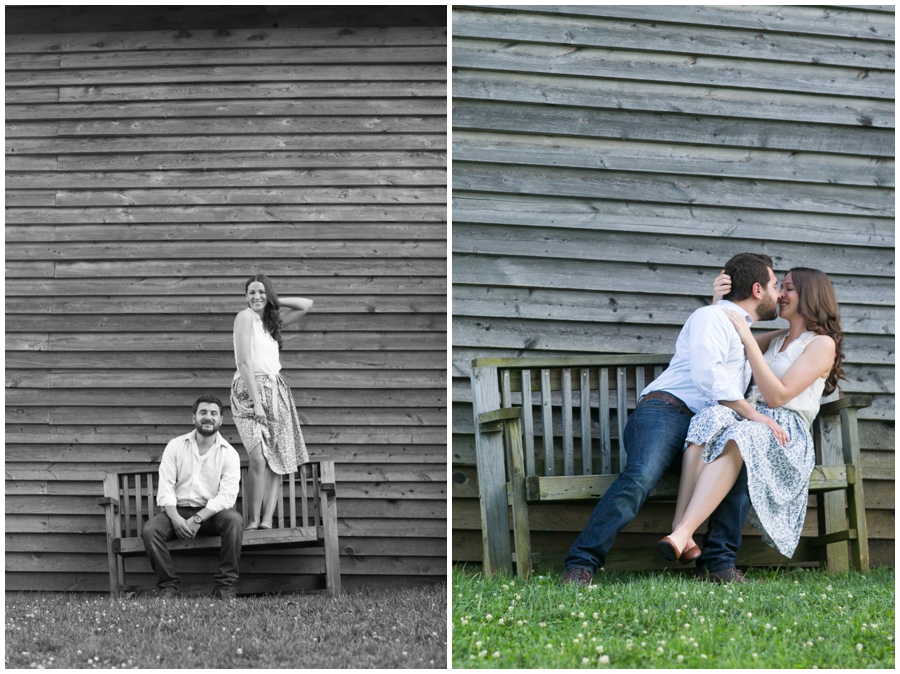 Howard County Engagement Photograph - Playful barn engagement photo