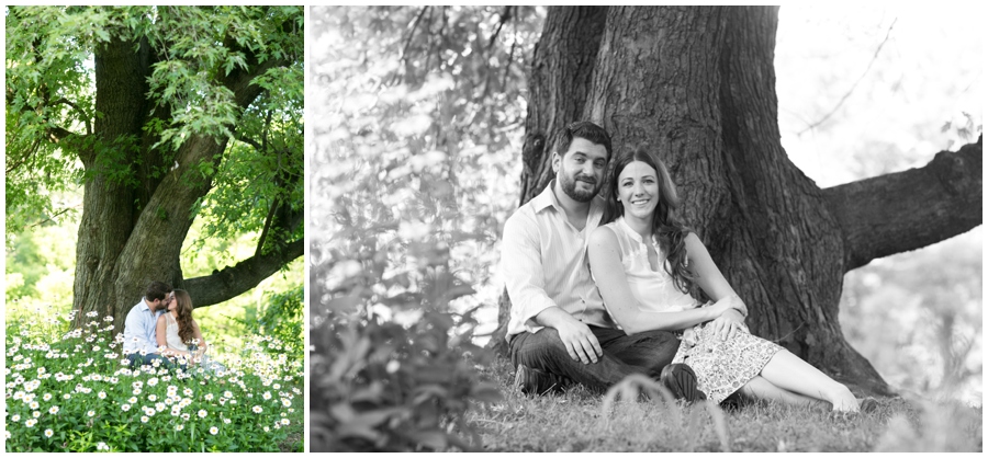 Howard County Conservancy Garden Engagement Photographer - Daisy Field Engagement Photo