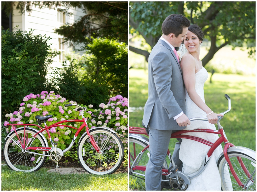 Historic waterfront wedding venue - Kent Manor Wedding Photographer - Red bike