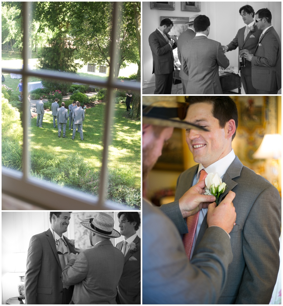 Historic waterfront wedding venue - Kent Manor Inn Wedding Photographer - grey tux