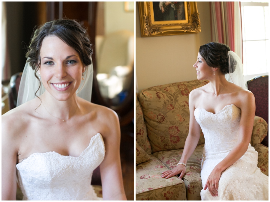 Historic waterfront wedding venue - Kent Manor Inn Wedding Photographer - elegant bridal portraits