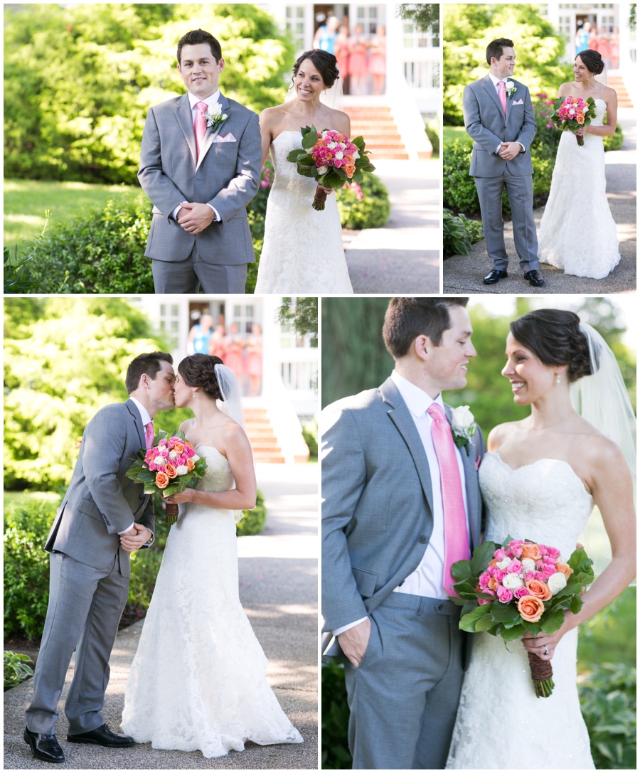 Kent Manor Inn Photographer - Spring wedding photography - First Look