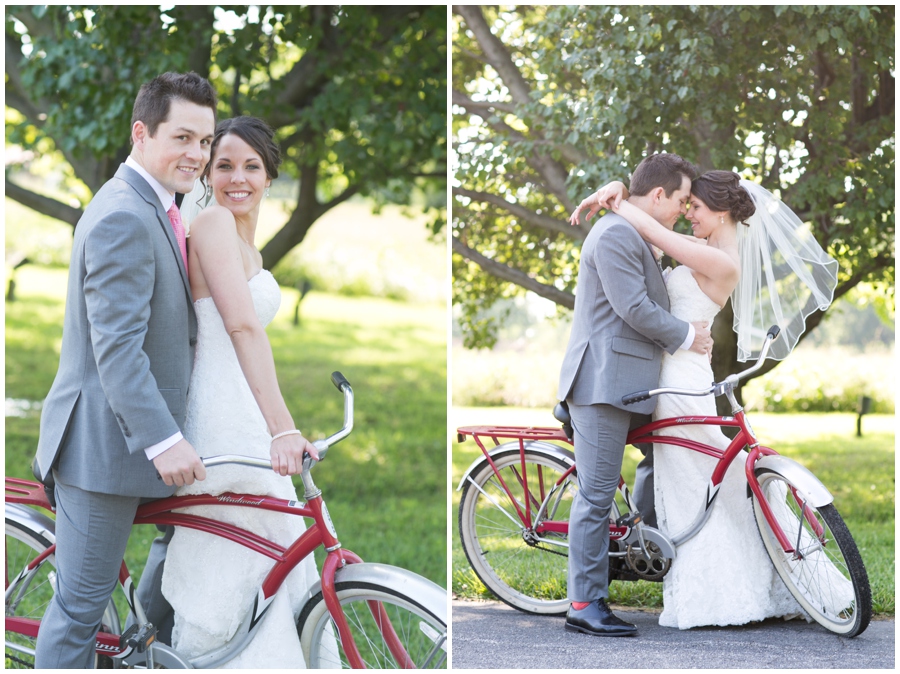 Historic waterfront wedding venue - Kent Manor Inn Wedding Photographer - Eastern Shore red bike wedding photographs