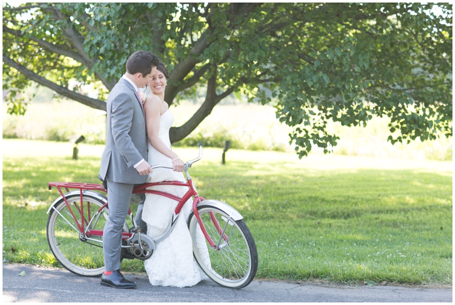 Historic waterfront wedding venue - Kent Manor Inn Wedding Photographer - Eastern Shore red bike wedding photographs