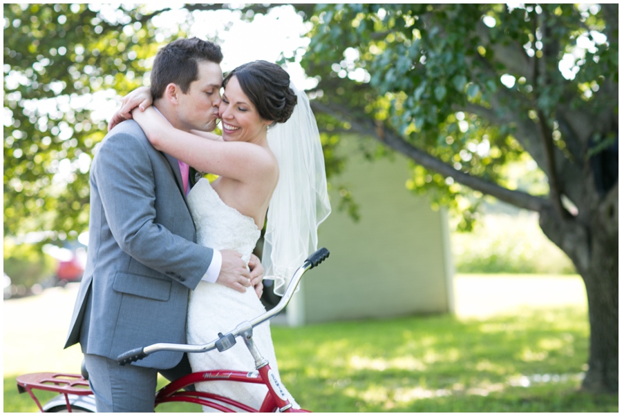 Historic waterfront wedding venue - Kent Manor Inn Wedding Photographer - Eastern Shore red bike wedding photographs