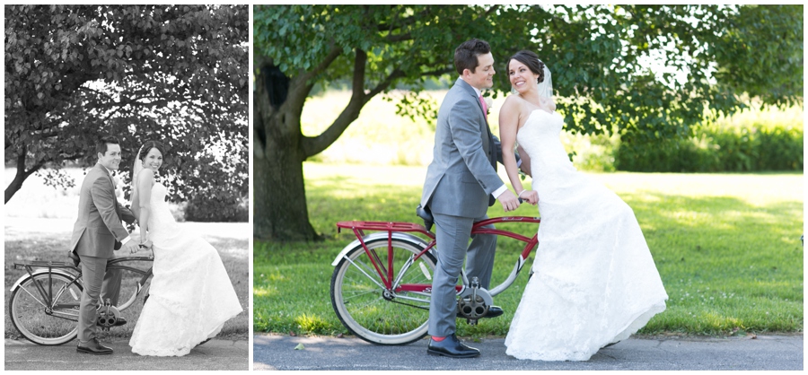 Historic waterfront wedding venue - Kent Manor Inn Wedding Photographer - Eastern Shore red bike wedding photographs