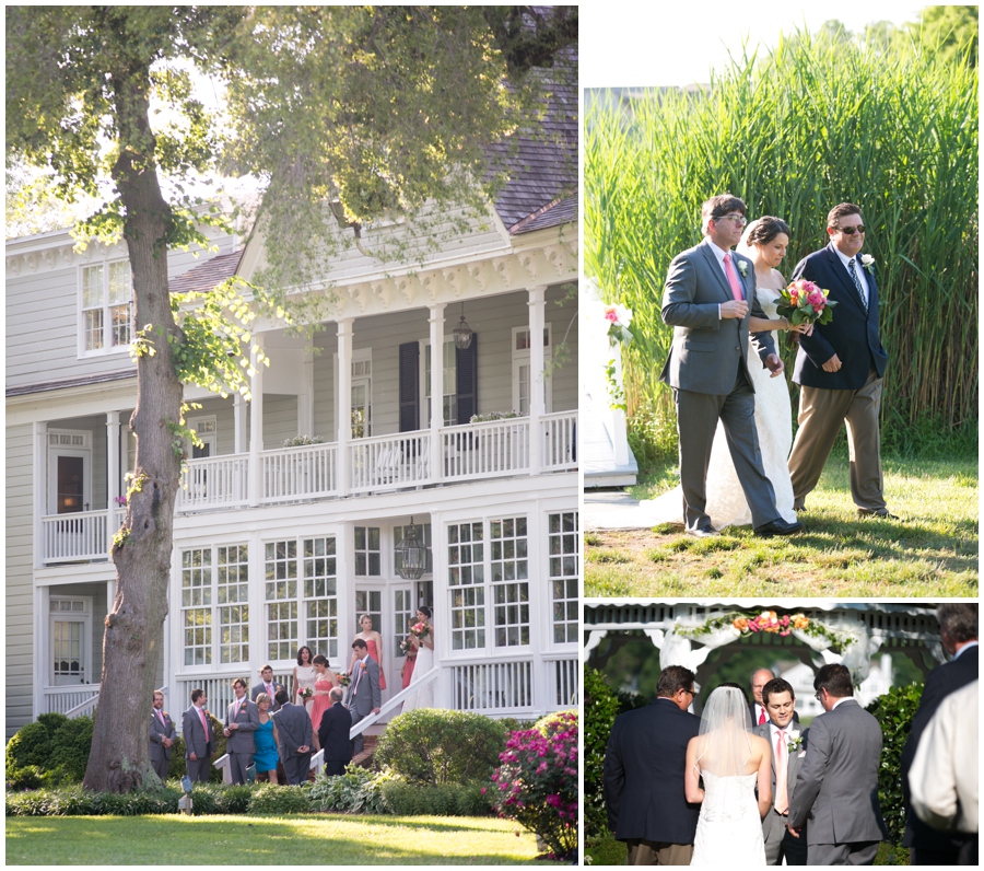 Historic waterfront ceremony - Kent Manor ceremony Photographer - Eastern Shore wedding ceremony