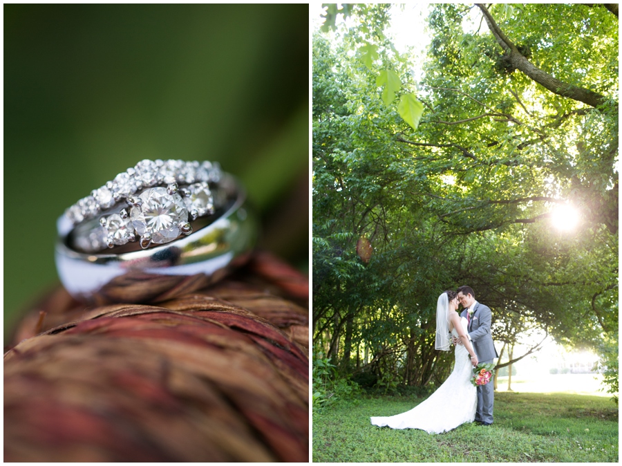 Family heirloom wedding ring detail - Kent Manor Inn Wedding Photographer - Eastern Shore field wedding couple photograph