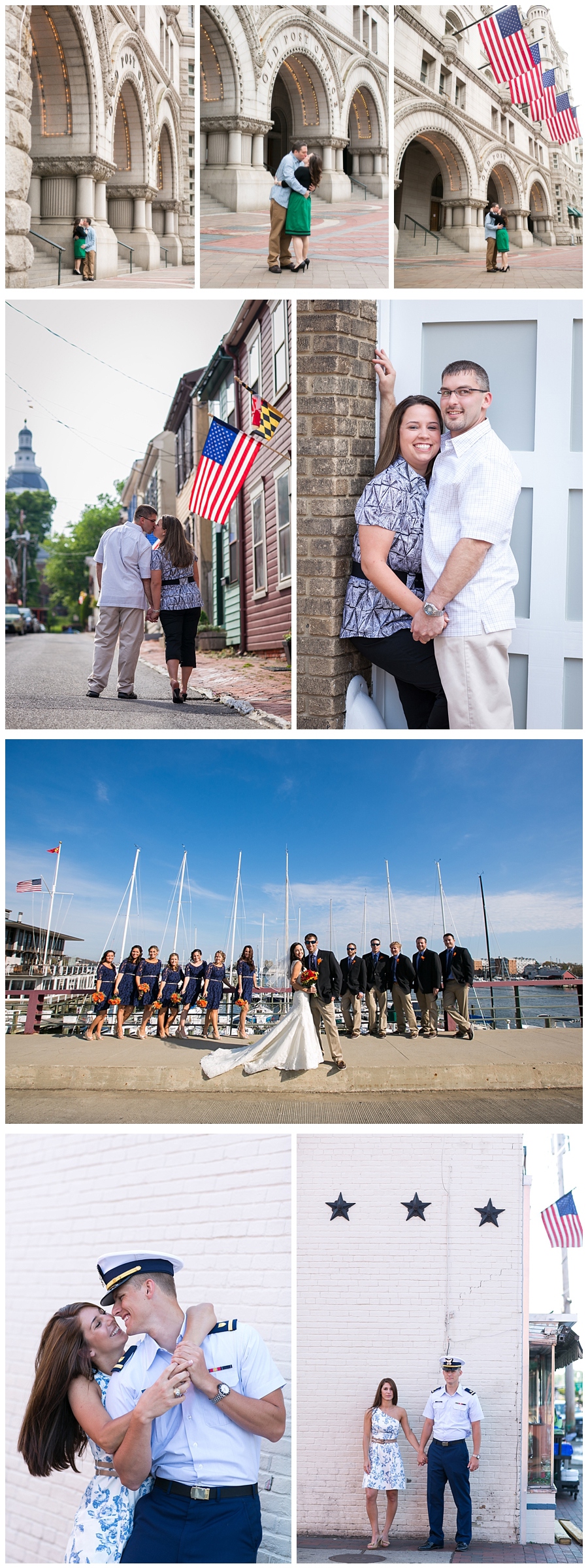 Patriotic wedding and engagement photographs