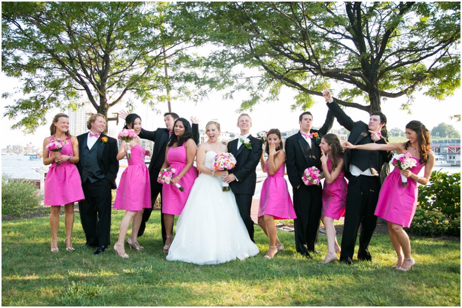 Inner Harbor Baltimore Wedding Photographer - Pier 5 Lighthouse Garden Wedding Party Photograph