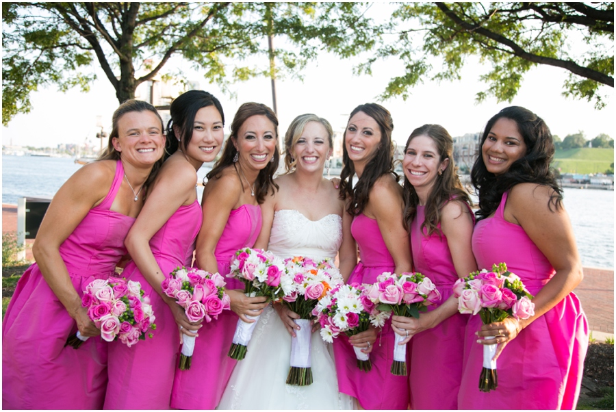 Inner Harbor Baltimore Wedding Photographer - Pier 5 Hotel Wedding Party Photograph