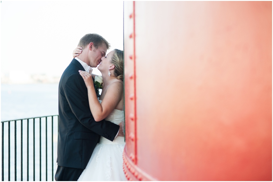 Inner Harbor Baltimore Wedding Photographer - Pier 5 Lighthouse Wedding Portrait