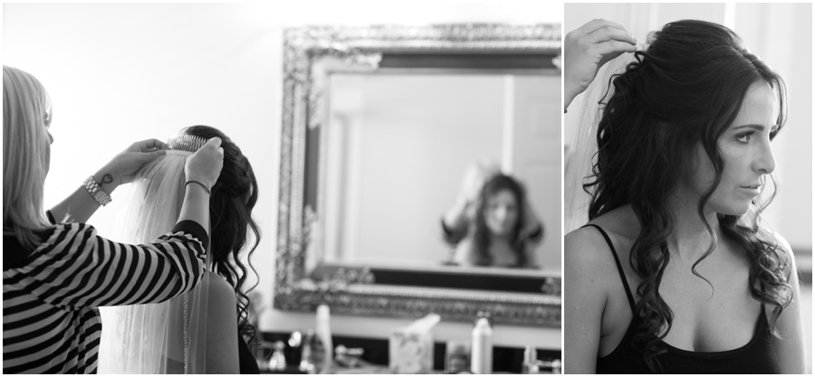 Havre de Grace Wedding Photographer - black and white getting ready photograph