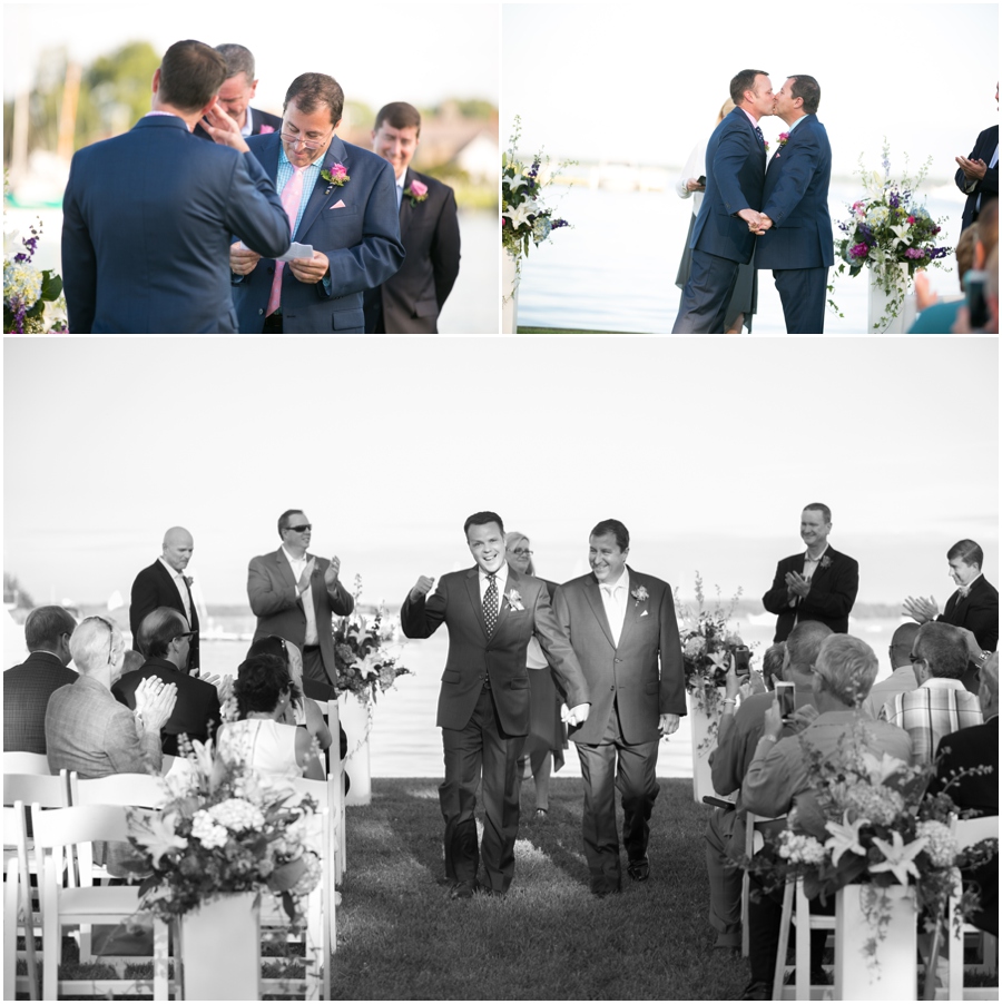 August outdoor ceremony - Inn at Perry Cabin Wedding Photographer - Summer waterfront Wedding ceremony