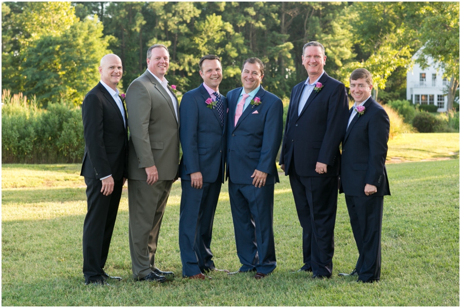 August outdoor wedding portrait - Inn at Perry Cabin Wedding Photographer - Summer waterfront Wedding party