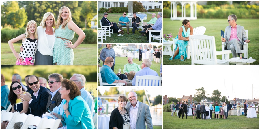 August outdoor reception - Inn at Perry Cabin Wedding Photographer - Summer seaside Wedding cocktail hour