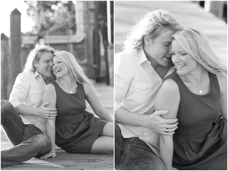 City Dock Engagement Photographs - Annapolis Engagement Photographer - black and white love portrait