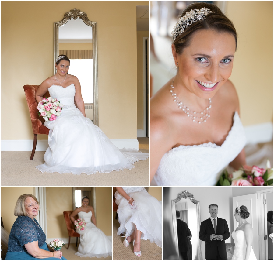 Getting Ready - Bridal Portrait - The Tidewater Inn Hotel - Watters Bridal Gown