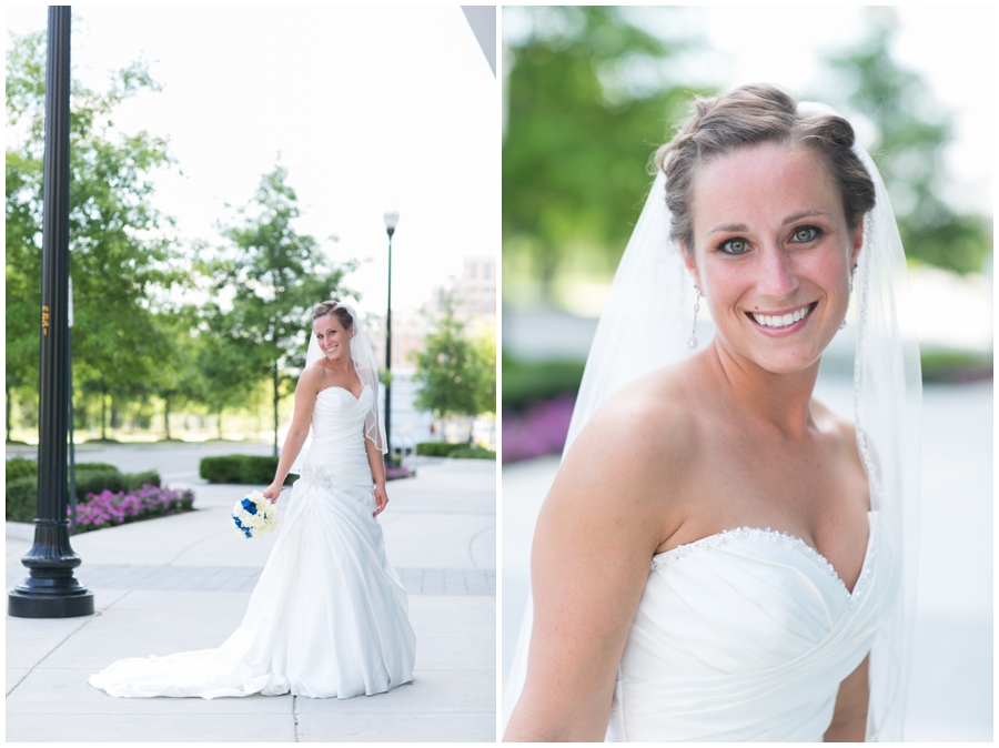 Arlington Renaissance Hotel Wedding Photographer - Cobalt Blue Capitol View Bridal Portrait