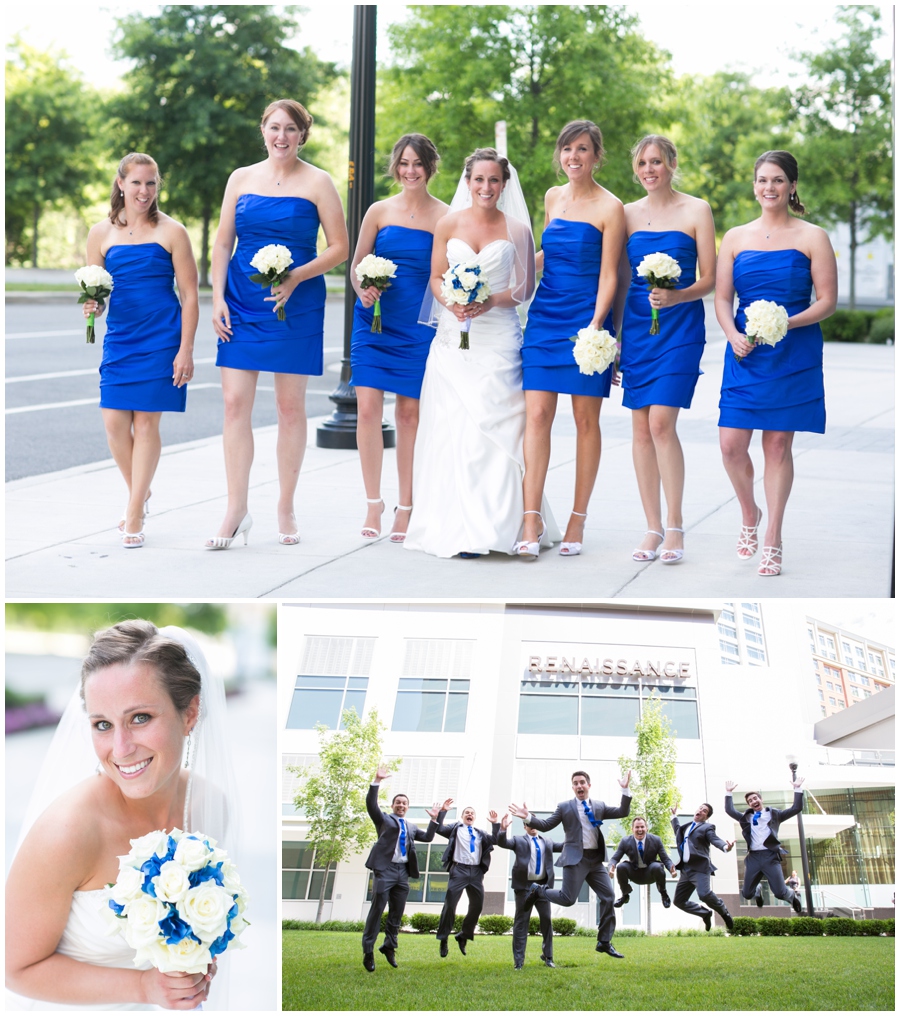 Arlington Renaissance Hotel Wedding Photographer - Cobalt Blue Capitol View Wedding Party