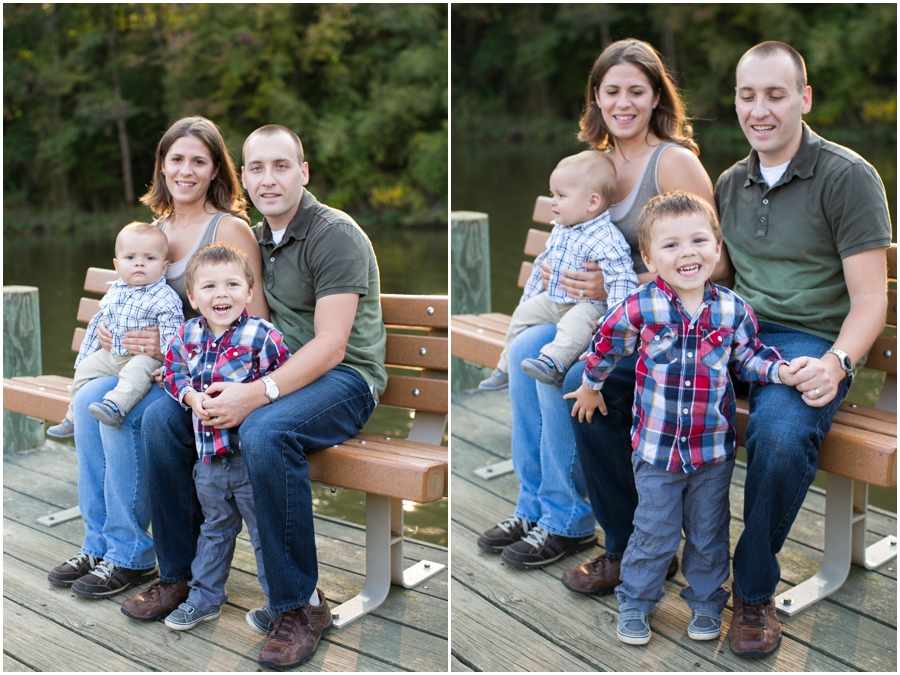 Annapolis Lifestyle Photographer - Fare Fall Family Portrait on a dock