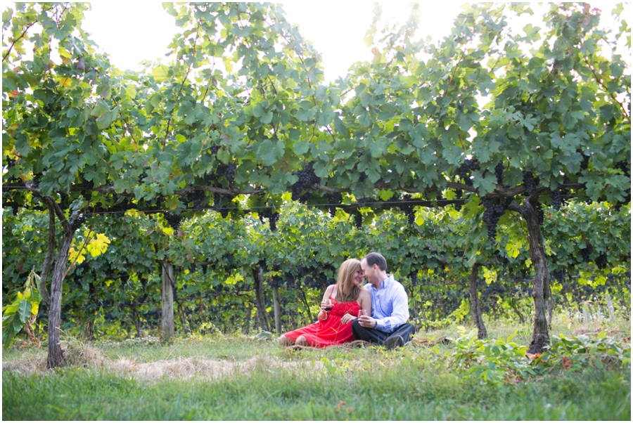 Breaux Vineyard Engagement Photographer - Red engagement dress