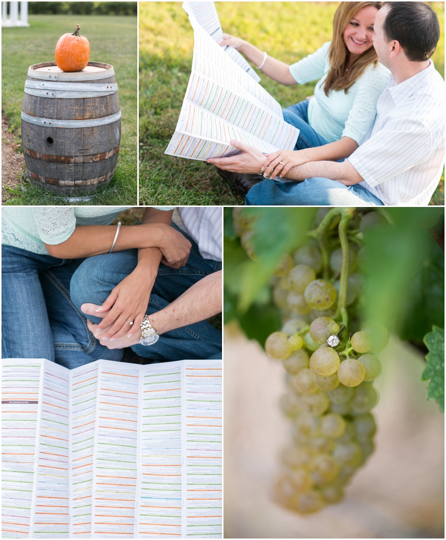 Virginia Wine Map - Fall Winery Engagement session - Breaux Vineyard Engagement Detail