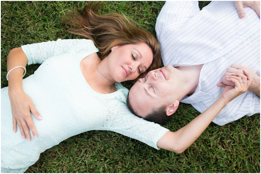 Laying on the ground - Fall Winery Engagement session - Breaux Vineyard Engagement Photographer