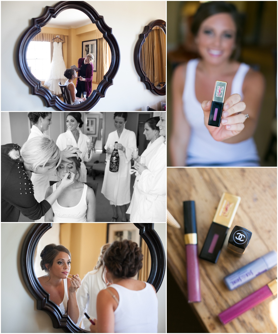 Eastern Shore Wedding Photography - Easton Maryland - Tidewater inn Bridal Suite - Chanel lip stain